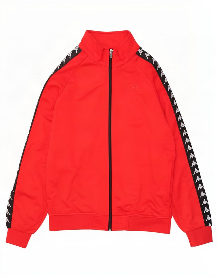 Kappa Mens Graphic Chándal Top Chaqueta Grande Rojo Colorblock Poliéster