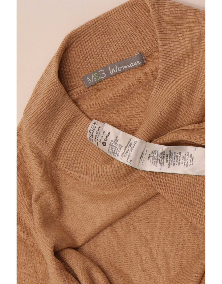 Marks & Spencer Suéter con Cuello Alto para Mujer UK 46 Grande Marrón