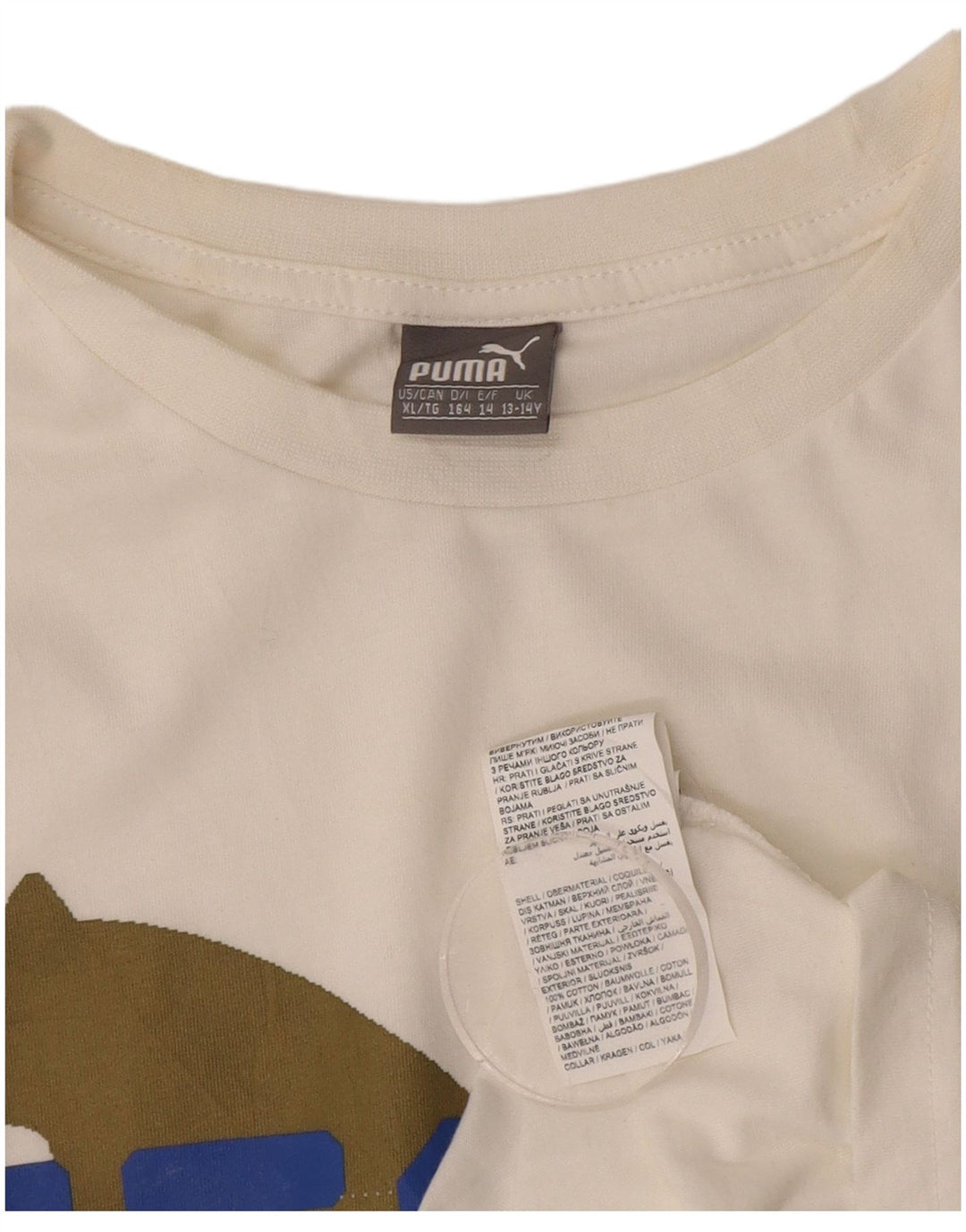 PUMA Camiseta gráfica para niño 13-14 años Blanco Algodón