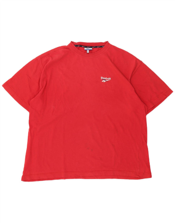 Reebok - Camiseta para hombre, talla grande, color rojo, algodón