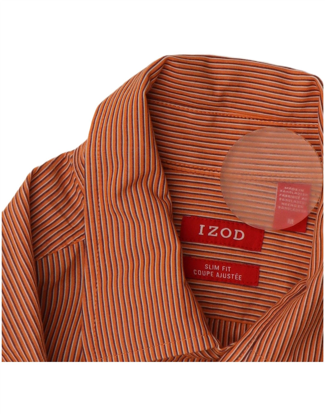 IZOD Camisa Slim Fit De Algodón A Rayas Naranja Medio Para Hombre