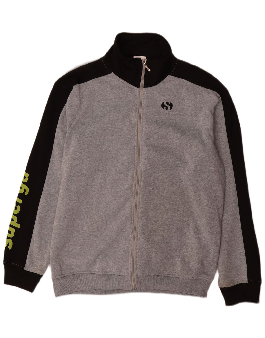 Superga Mens Graphic Chándal Top Chaqueta 2XL Gris Colorblock Poliéster