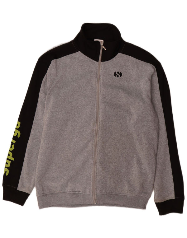 Superga Mens Graphic Chándal Top Chaqueta 2XL Gris Colorblock Poliéster
