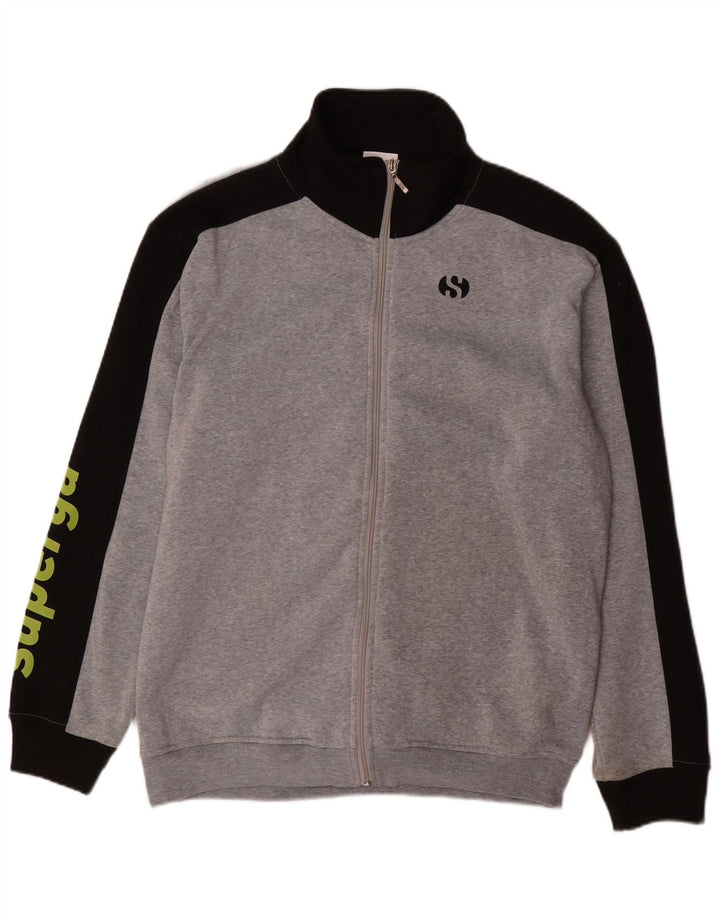 Superga Mens Graphic Chándal Top Chaqueta 2XL Gris Colorblock Poliéster