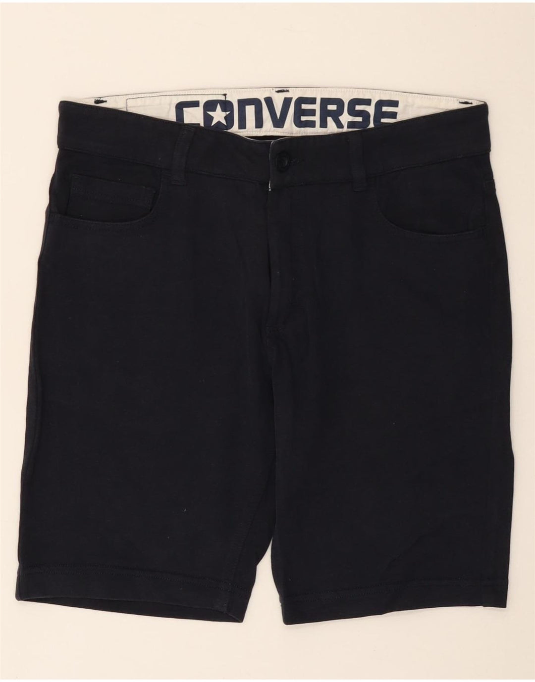 CONVERSE Pantalones cortos casuales para hombre pequeño W29 algodón azul marino