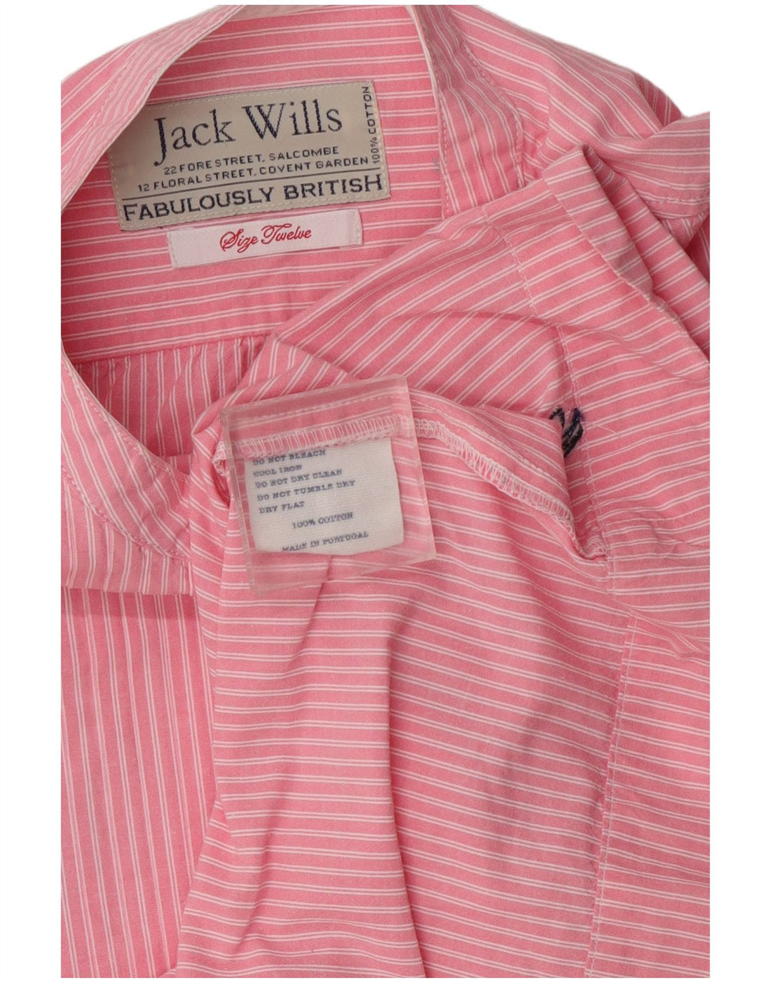 Jack Wills Camisa tipo jersey de manga corta para mujer, talla 42, talla mediana, color rosa a rayas