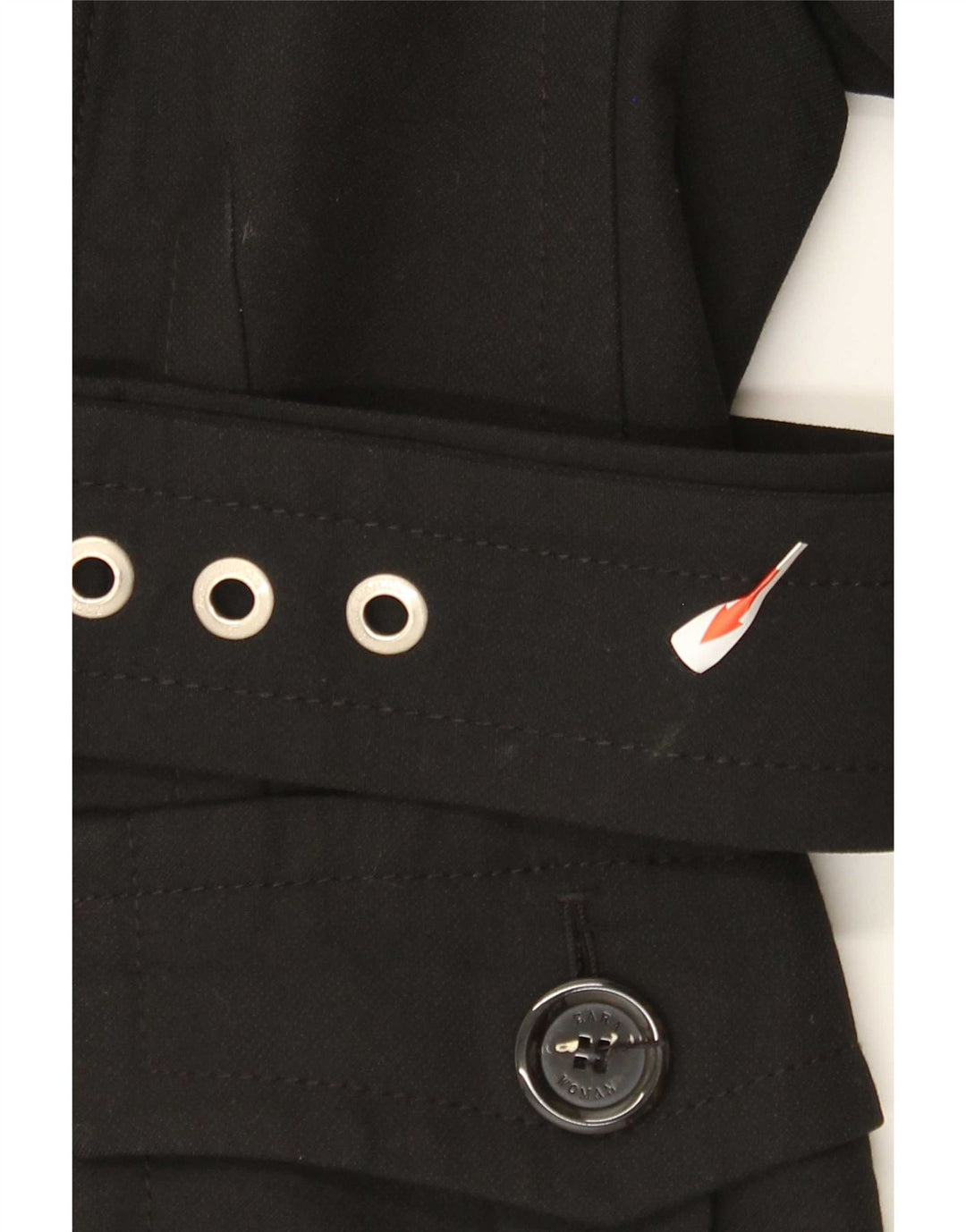 Zara Chaqueta Biker Mujer UK 40 Mediano Poliéster Negro