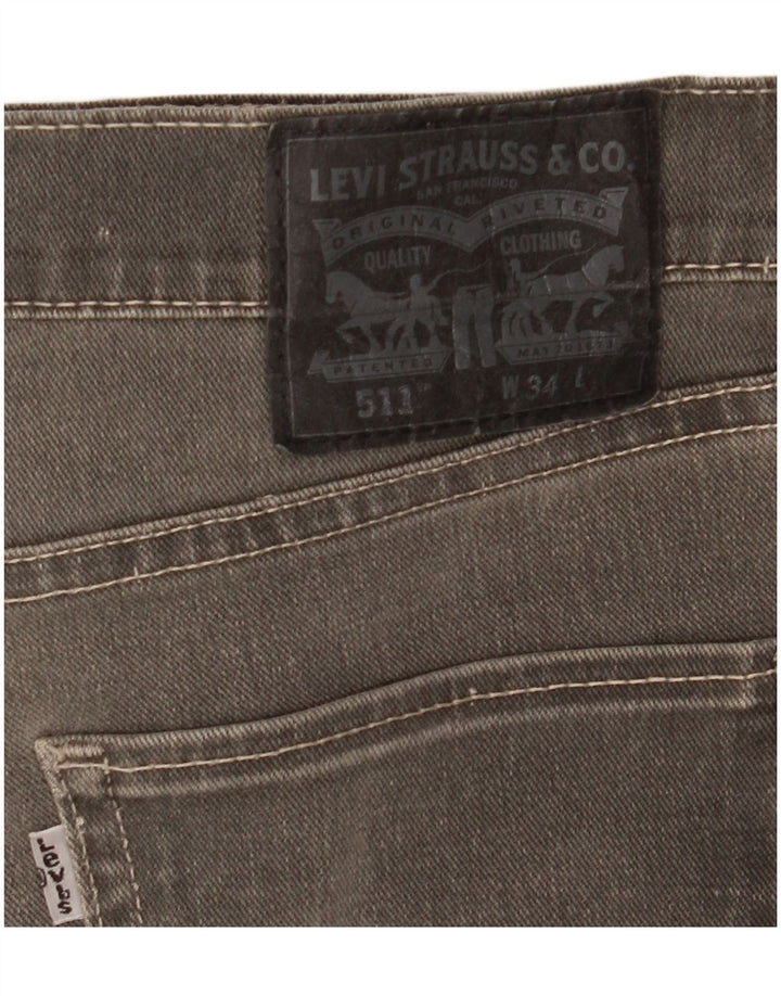 Levi's Pantalones cortos de mezclilla para hombre W34 Algodón gris grande