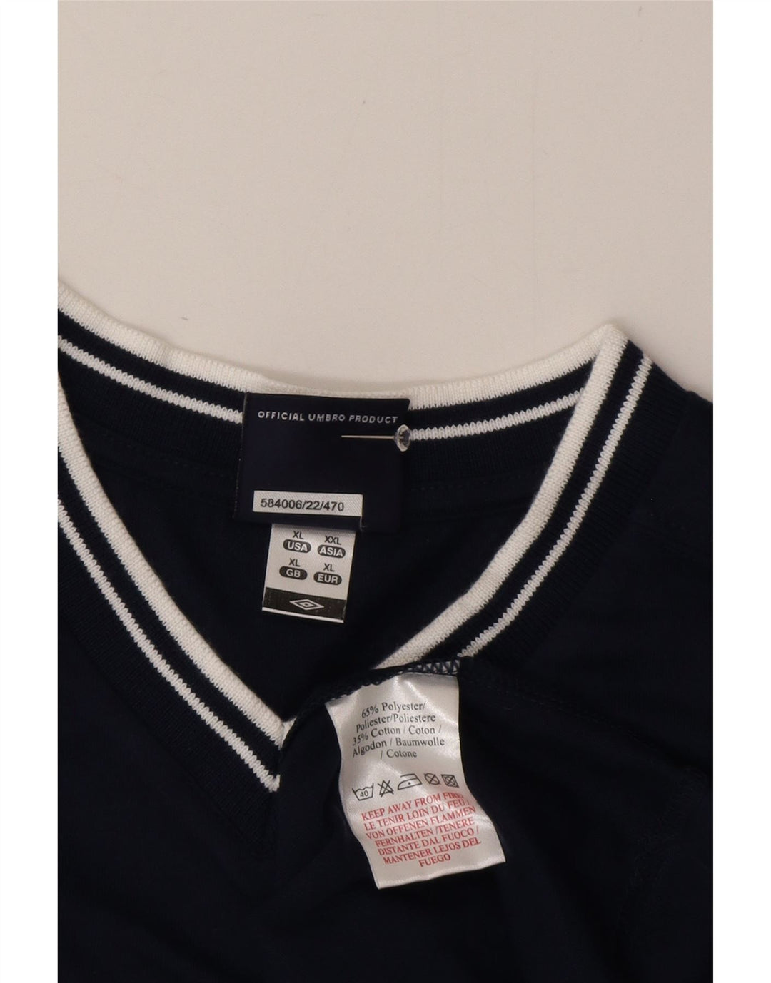 Camiseta Umbro Hombre Top XL Azul Marino Poliéster