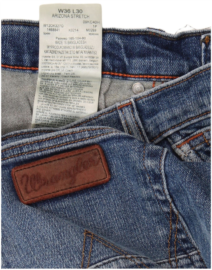 WRANGLER Vaqueros rectos elásticos Arizona para hombre W36 L30 Algodón azul