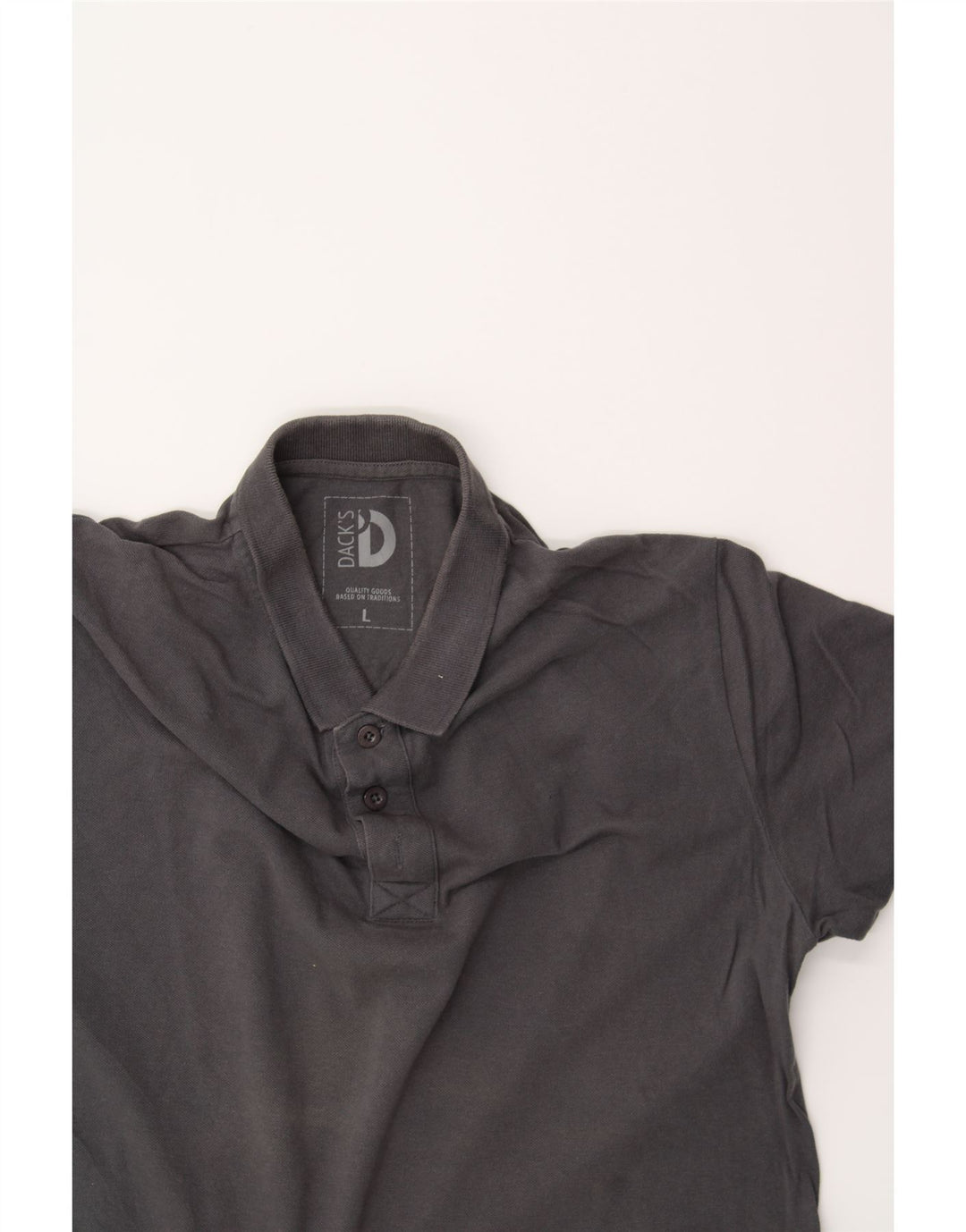 DACK'S Mens Polo Shirt Large Grey Cotton Vintage Dack's and Second-Hand Dack's from Messina Hembry 