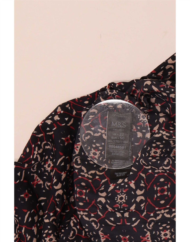 Marks & Spencer Blusa con patrón abstracto para mujer UK 22 3XL Azul marino