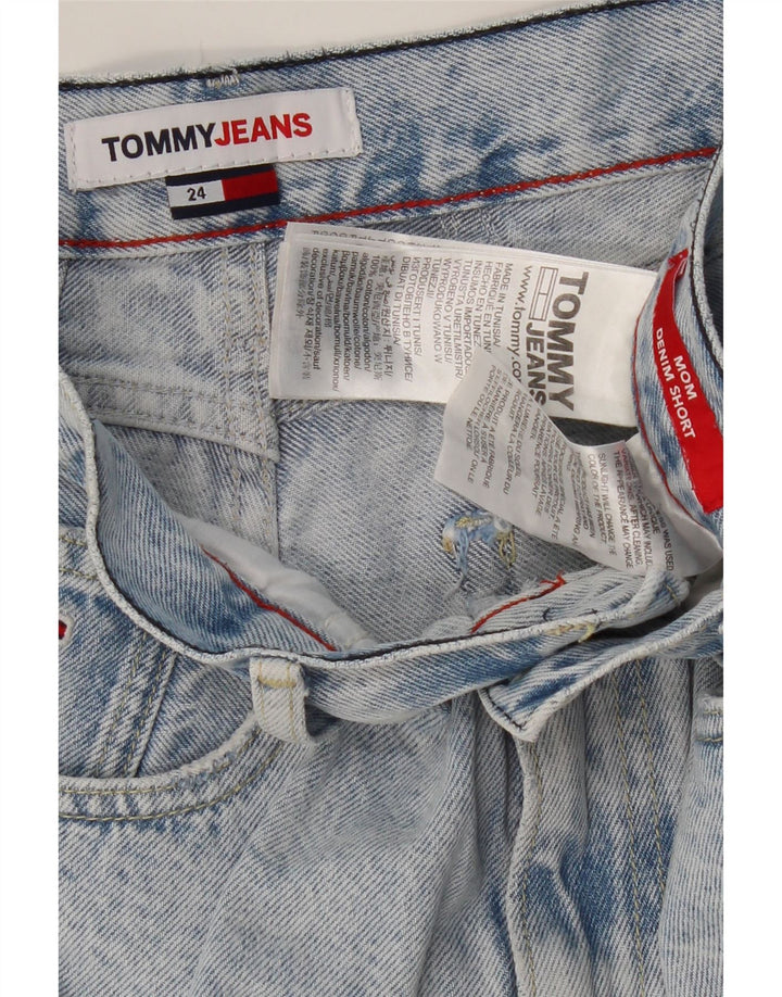 TOMMY HILFIGER Pantalones cortos vaqueros de cintura alta desgastados Mom para mujer W24 XS Azul