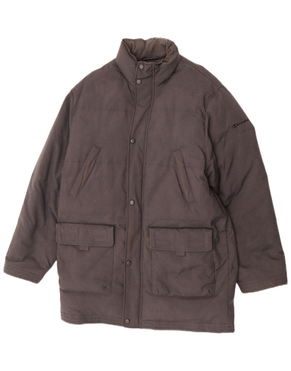 Champion Abrigo acolchado para hombre UK 38 Medium Black Nylon