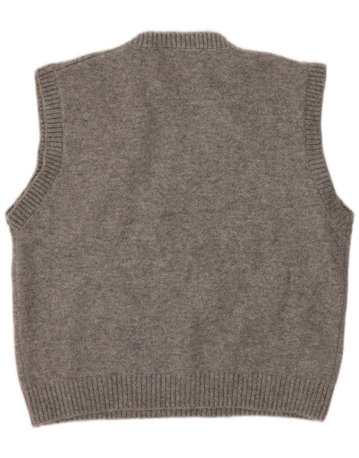 Zara Mujer Chaleco Camiseta Sin Mangas UK 46 Grande Poliéster Gris