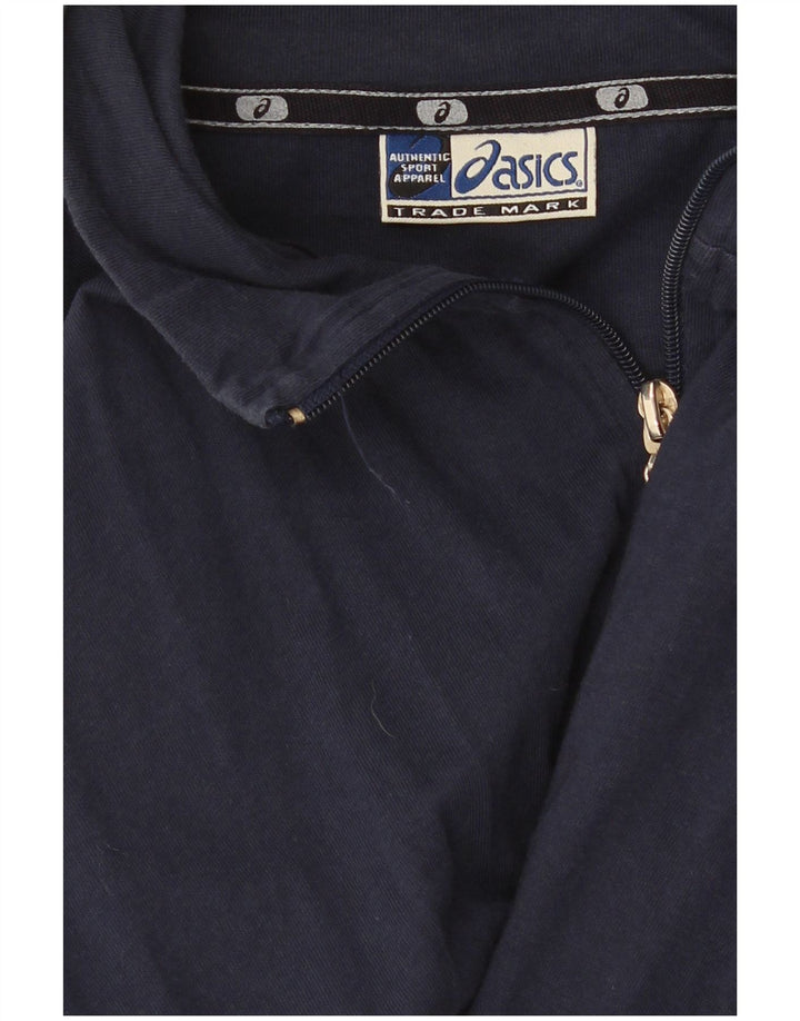 Asics Mens Chándal Top Chaqueta Pequeña Azul Marino