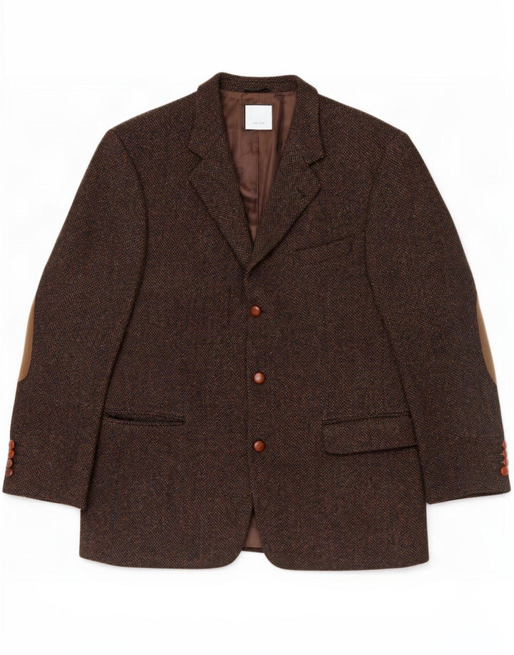 Harris Tweed - Chaqueta tipo blazer para hombre Mario Barutti con 3 botones IT 50 grande, color marrón
