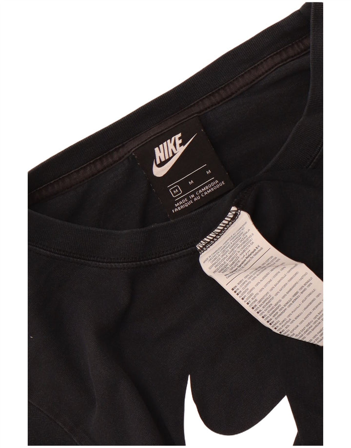 Nike - Camiseta corta con gráfico para mujer, talla 40, talla M, algodón negro