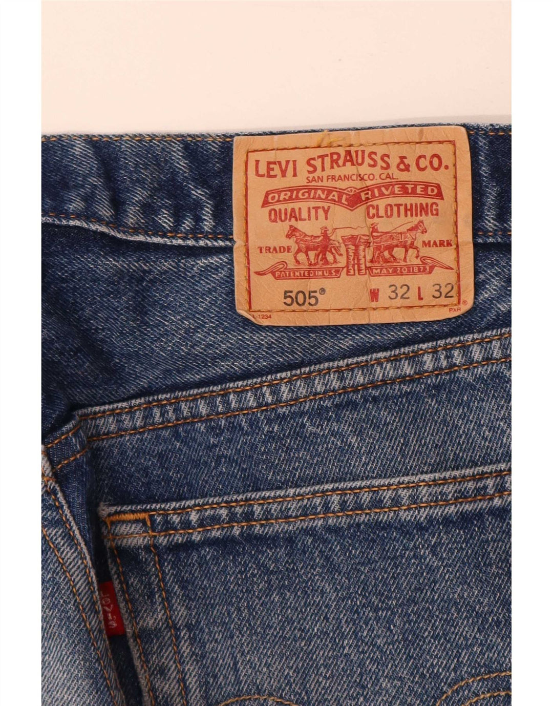 Levi's Vaqueros rectos de corte regular 505 para hombre W32 L32 Algodón azul