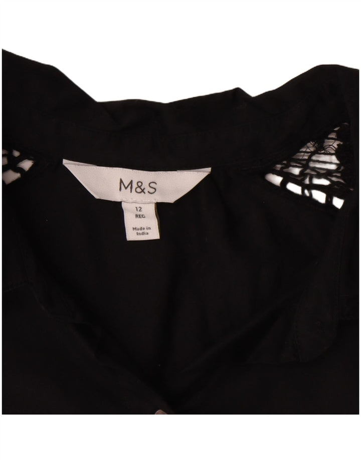 Marks & Spencer Blusa para mujer UK 42 Mediana Algodón negro