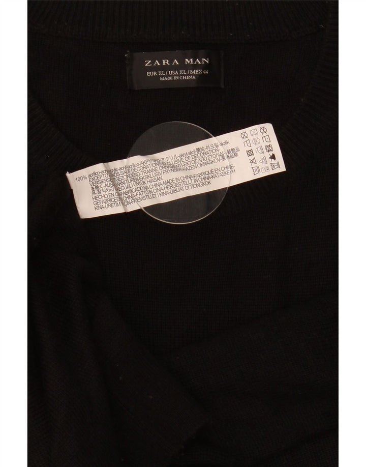 Zara Hombre Jersey Cuello Redondo Jersey XL Acrílico Negro