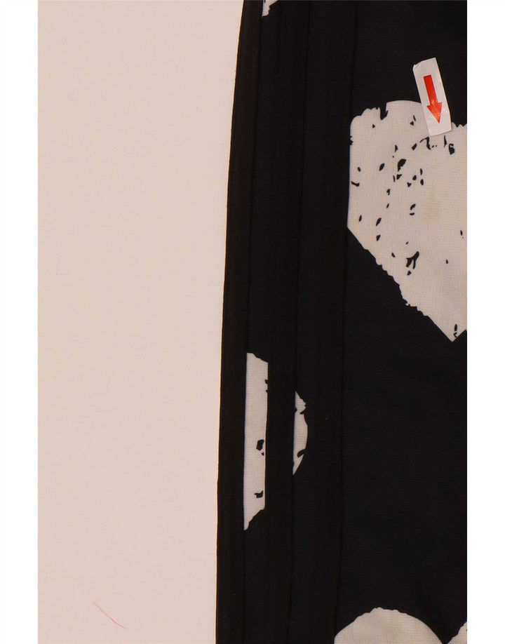Adidas Mujer Gráfico Chándal Top Chaqueta IT 42 Medio Negro Corazón