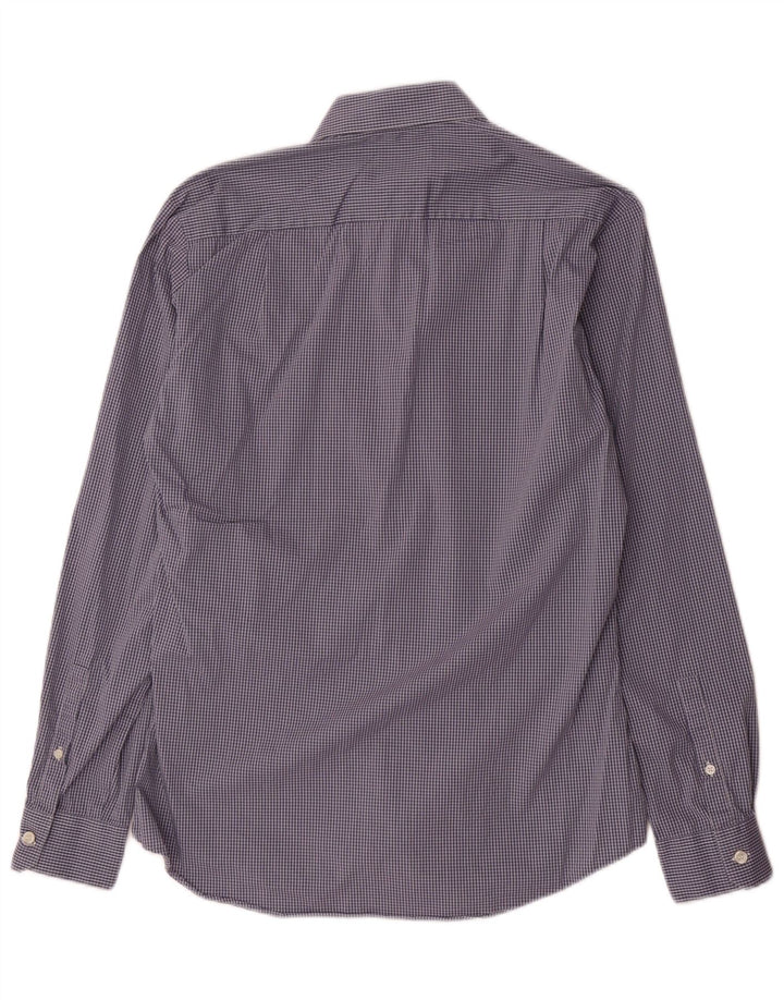 Camisa Dkny para hombre Slim Fit Talla 39 15/5 Algodón a cuadros azul mediano