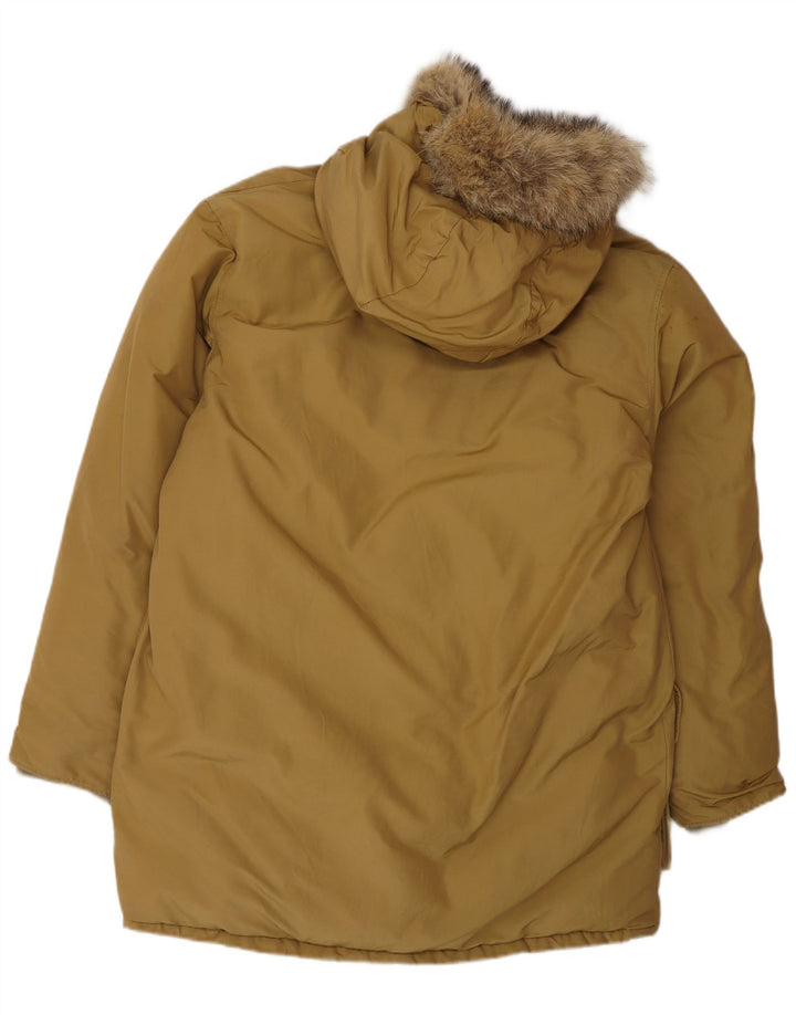 Woolrich Abrigo acolchado con capucha para hombre UK 38 Algodón beige medio