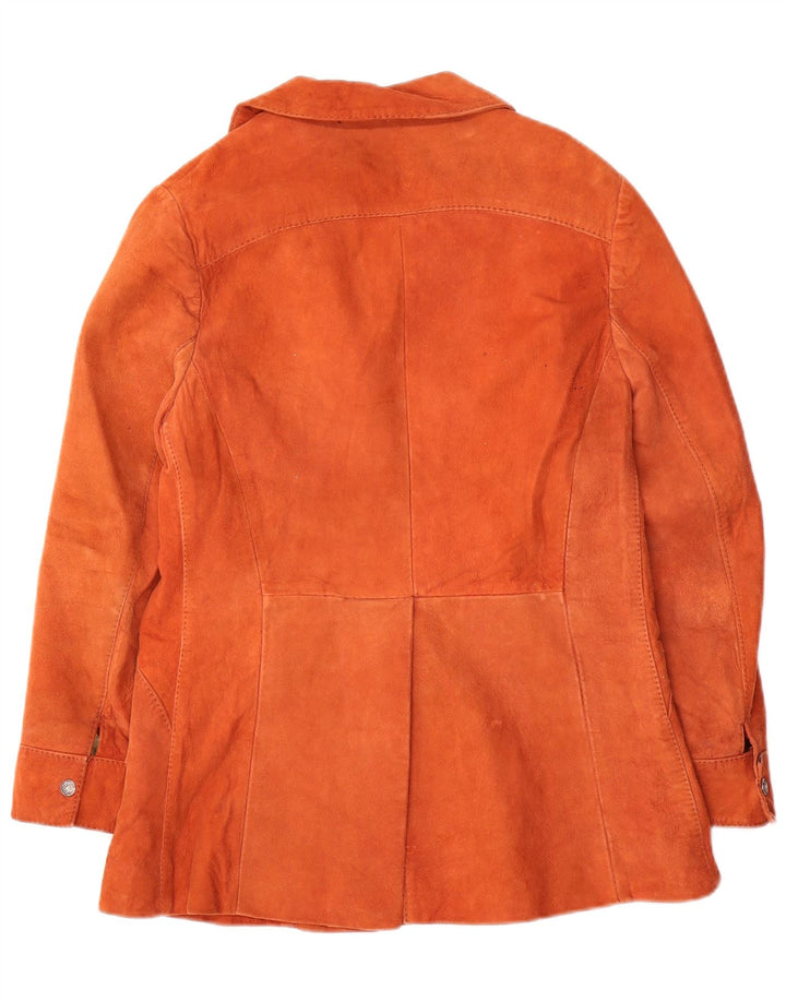 Chaqueta de ante vintage para mujer IT 38 XS naranja