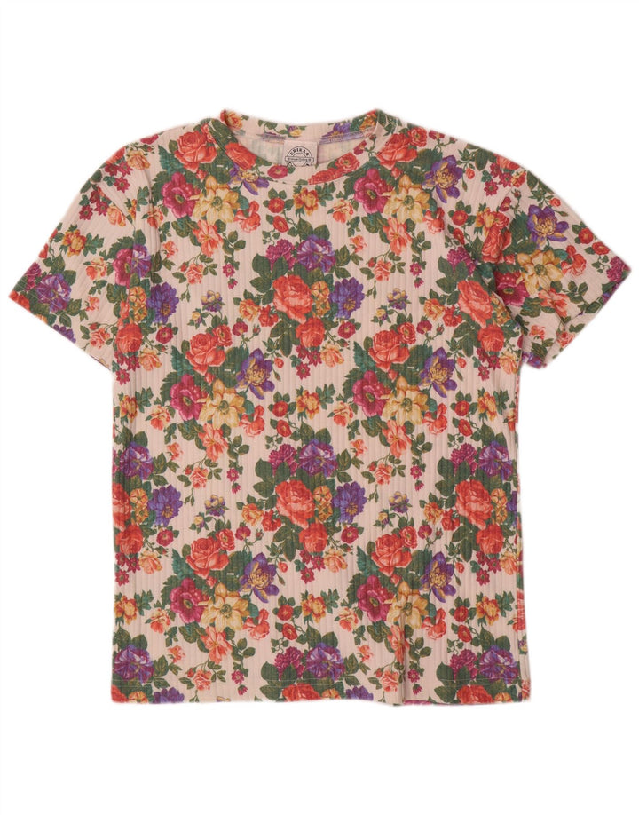 ERIKA Camiseta gráfica para hombre Top mediano de algodón floral multicolor