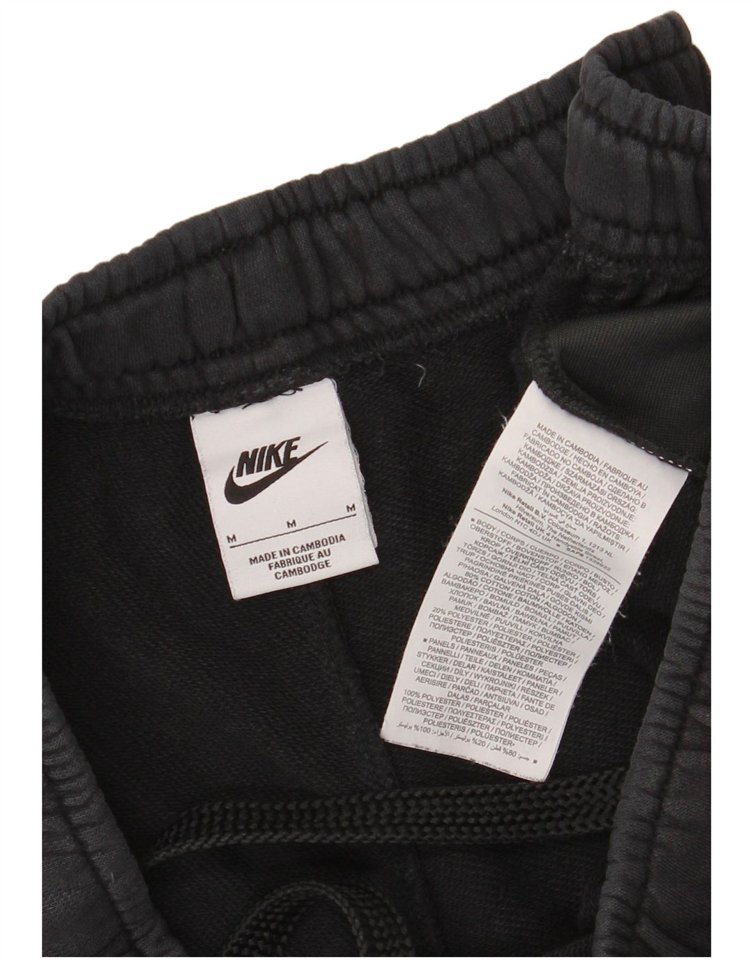 NIKE Shorts deportivos con estampado gráfico de algodón color block en negro mediano para hombre