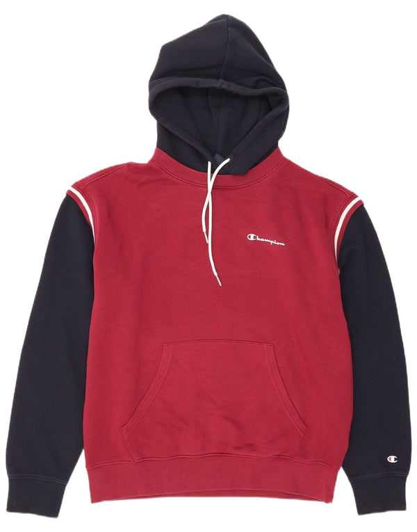 Champion Sudadera Con Capucha Jumper Large Borgoña Colorblock Algodón
