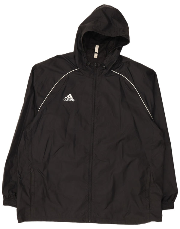 Adidas Chaqueta impermeable con capucha para hombre UK 44 2XL Nylon negro