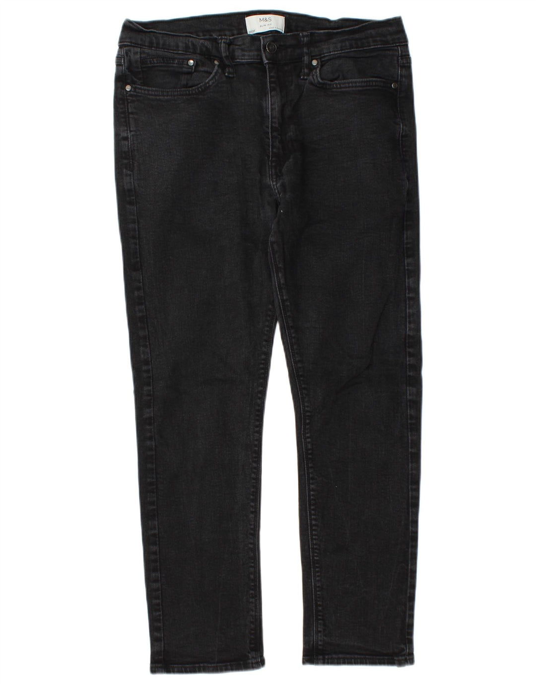 Marks & Spencer Jeans ajustados para hombre W32 L26 Algodón negro
