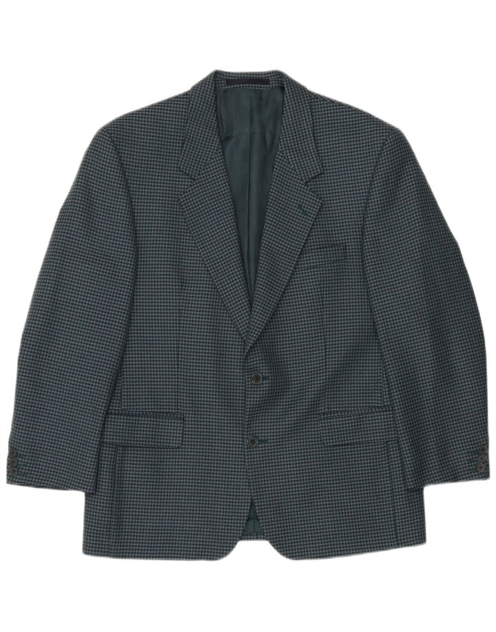 Douglas Chaqueta tipo blazer de 2 botones para hombre IT 50 Large Green Houndstooth