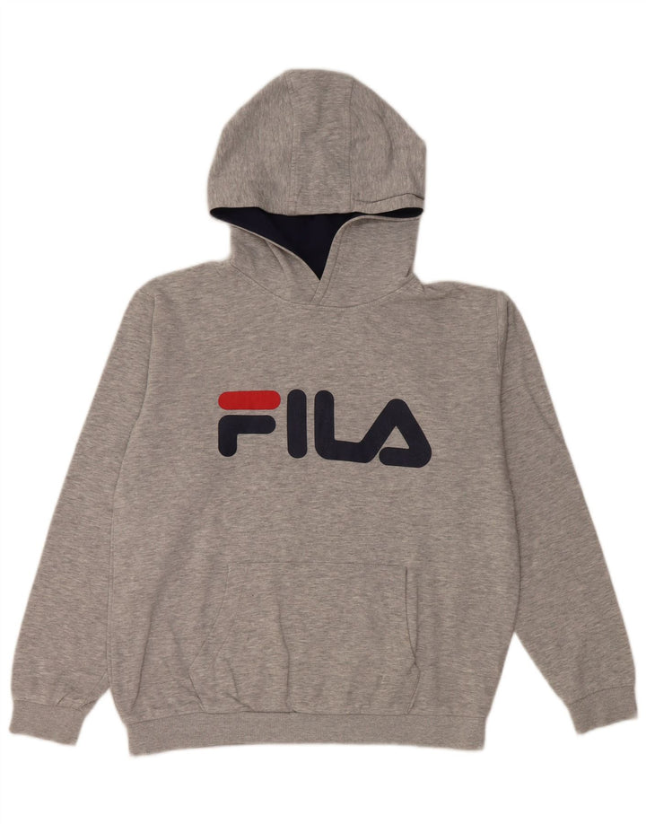 FILA Sudadera con capucha gráfica para niños 13-14 años Algodón gris