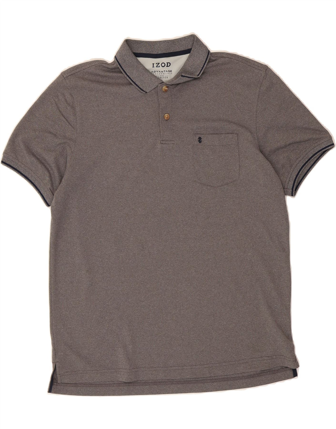 IZOD Mens Polo Shirt Large Grey Polyester Vintage Izod and Second-Hand Izod from Messina Hembry 