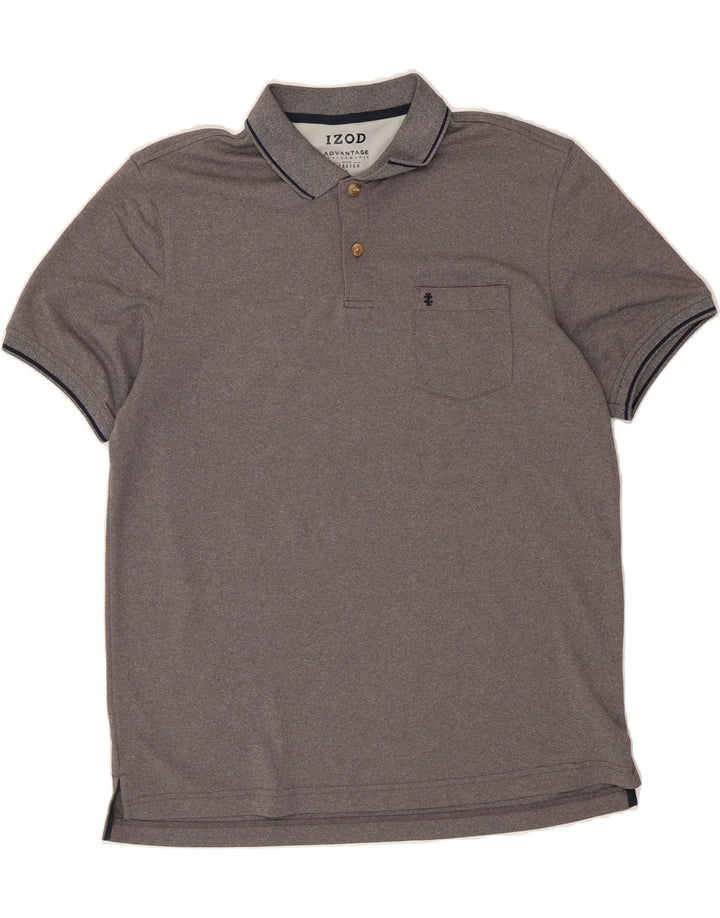 IZOD Mens Polo Shirt Large Grey Polyester Vintage Izod and Second-Hand Izod from Messina Hembry 