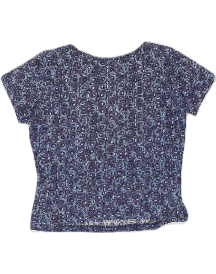 FILA Womens Crop Top IT 44 Medium Blue Floral | Vintage Fila | Thrift | Second-Hand Fila | Used Clothing | Messina Hembry 