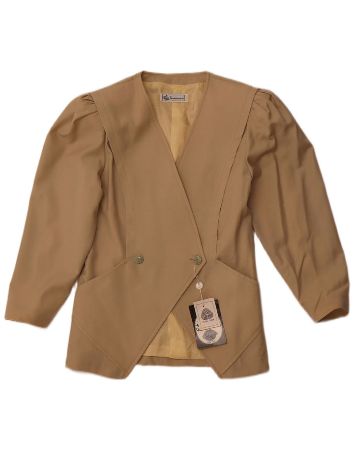 VINTAGE Chaqueta Blazer de Mujer de Doble Botonadura IT 44 Lana Beige Mediana