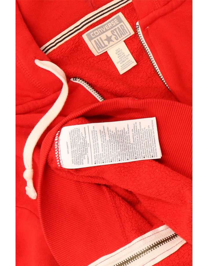 Converse Mens Zip Sudadera con capucha suéter pequeño rojo algodón