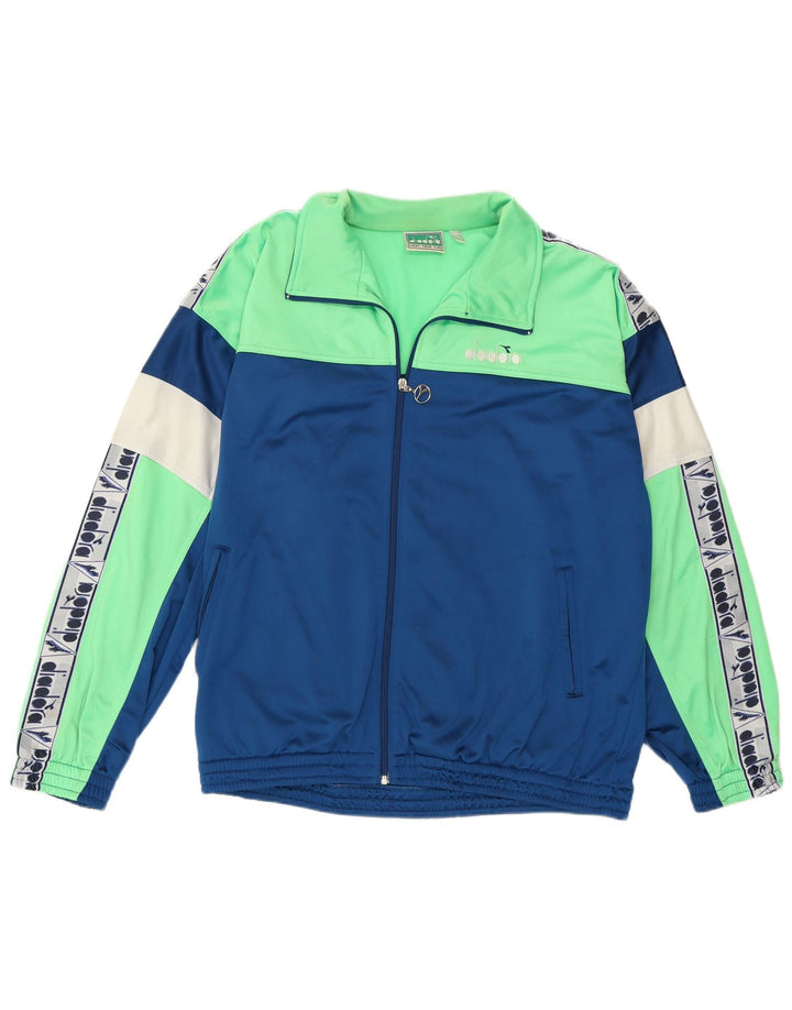 Diadora Chándal gráfico completo para hombre ES 40 Azul medio Poliéster con bloques de color