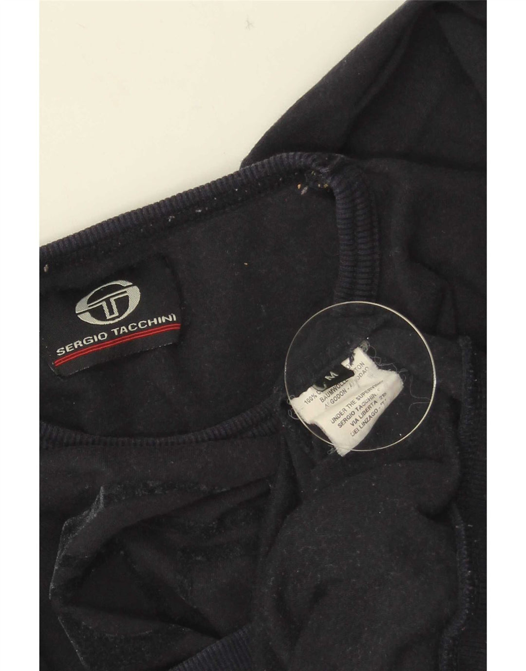 Sergio Tacchini Top corto con gráfico para mujer, manga larga, UK 40, mediano, azul marino