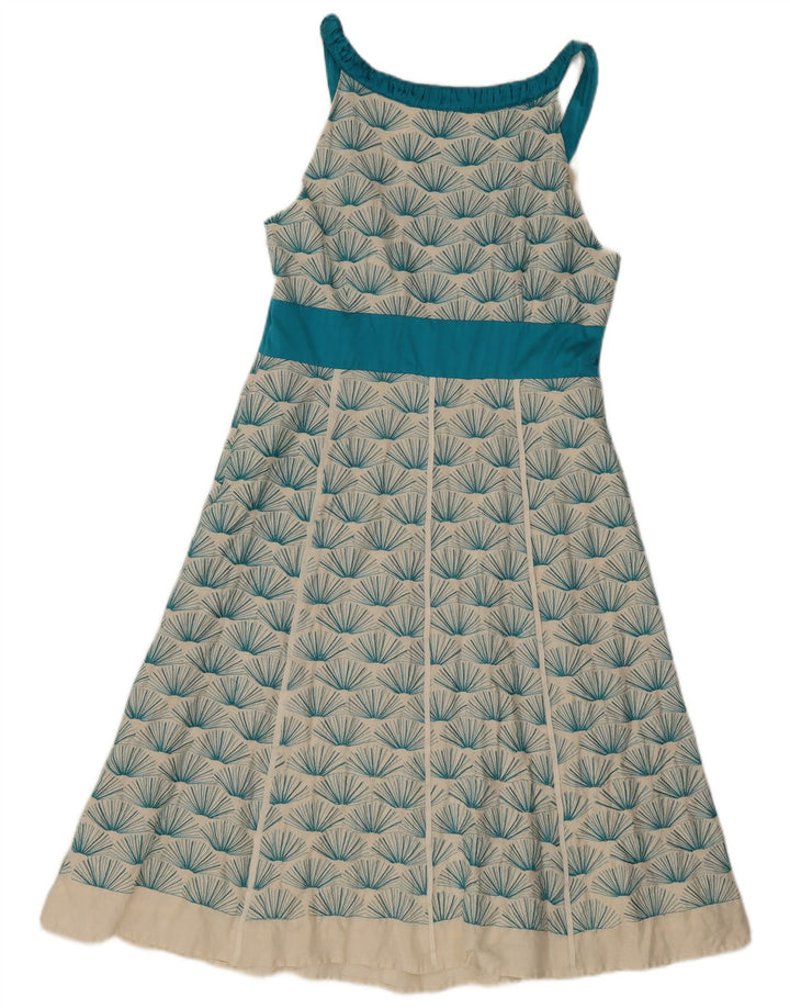 Monsoon Vestido acampanado con estampado abstracto para mujer, talla 46, color blanco roto