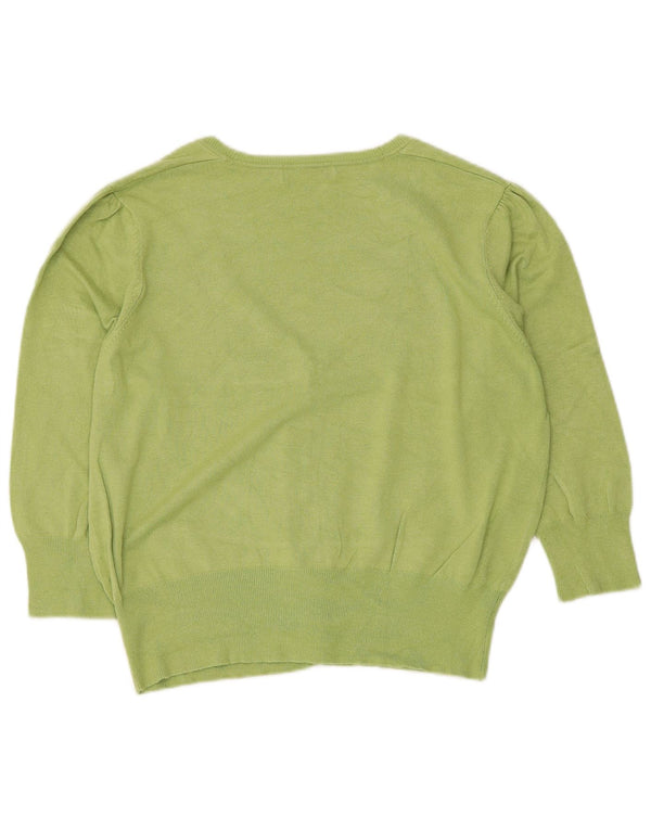 Marks & Spencer Suéter tipo cárdigan de manga 3/4 para mujer UK 40 XL Verde