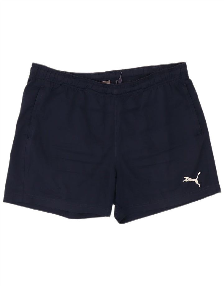 Puma - Pantalones cortos deportivos para hombre, talla grande, azul marino