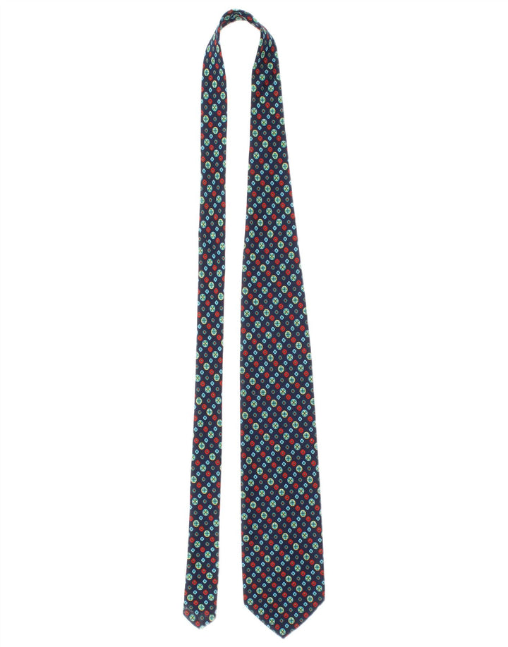 Salvatore Ferragamo Corbata para hombre Talla única Azul marino Geométrica Seda Clásica