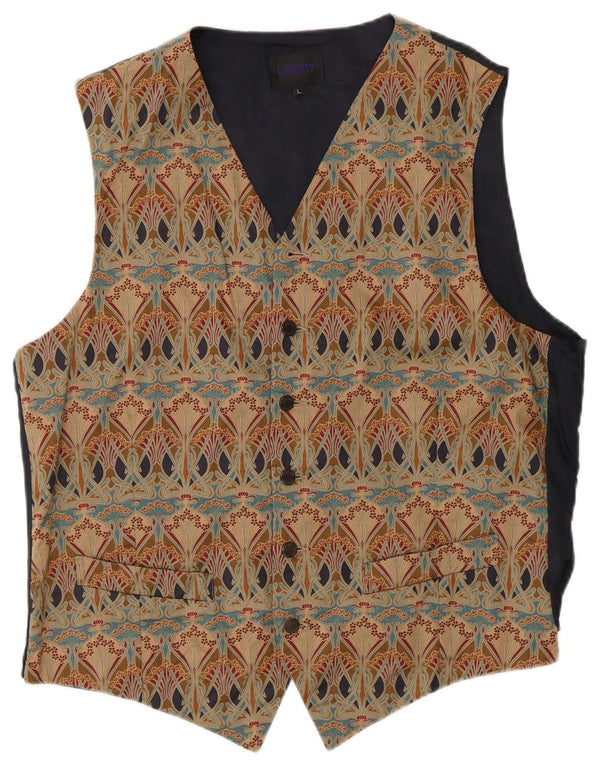 Chaleco Liberty Para Hombre Algodón Floral Beige Grande