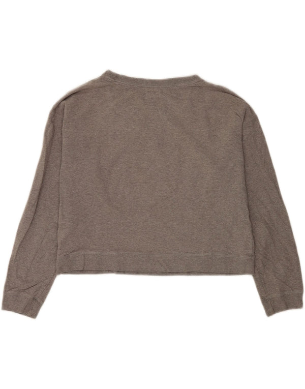 Jack Wills Sudadera corta gráfica para mujer Jumper UK 12 Algodón gris medio