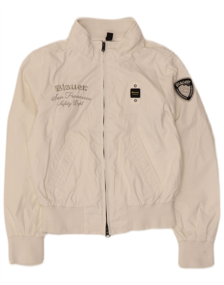 Blauer Chaqueta bomber estampada para niña 9-10 años Nylon blanco